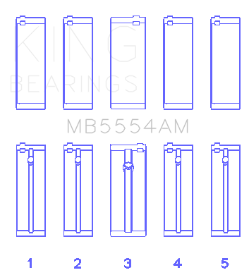 King Engine Bearings Toyota 3Sgte (Size +1.0mm) Main Bearing Set - MB5554AM1.0