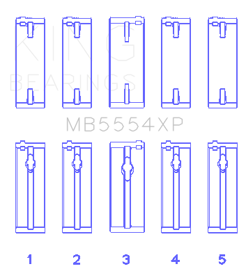 King Toyota 3SGTE (Size STDX) Performance Main Bearing Set - MB5554XPSTDX