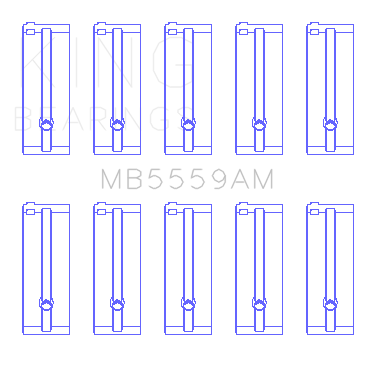 King Engine Bearings Isuzu 4Zb1 (Size +0.50mm) Main Bearing Set - MB5559AM0.5