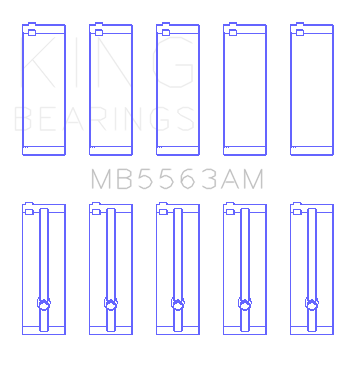 King Engine Bearings Toyota 3Y (Size +1.0mm) Main Bearing Set - MB5563AM1.0