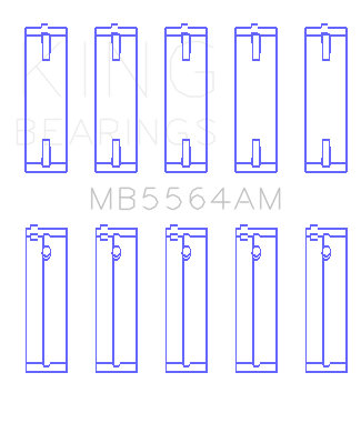 King Engine Bearings Toyota 3E (Size +0.25mm) Main Bearing Set - MB5564AM0.25