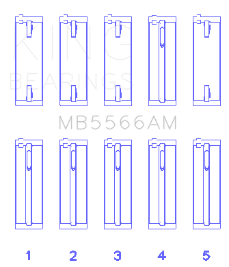 King Audi A4 1.8L AEB (Size +.25 Oversized) Main Bearing Set - MB5566AM0.25
