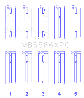King Audi/VW ABL/ ADY/ AHH/ AKS (Size STDX) Main Bearing Set - MB5566XPCSTDX