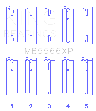 King Audi A4 1.8L AEB (Size STDX) Performance Main Bearing Set - MB5566XPSTDX