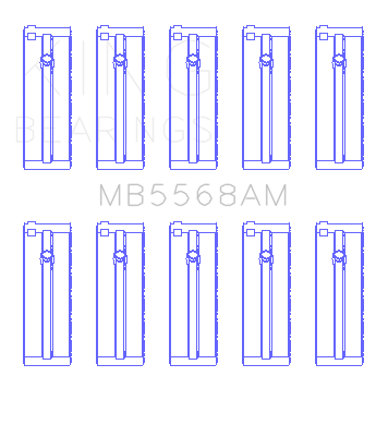 King Honda D16A/Y/Z H22A4 F23A (Size +0.25mm) Crankshaft Main Bearing Set - MB5568AM0.25