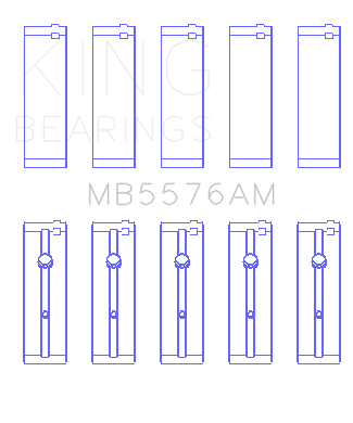 King Engine Bearings Ford J4B/J4C (Size +0.75mm) Main Bearing Set - MB5576AM0.75