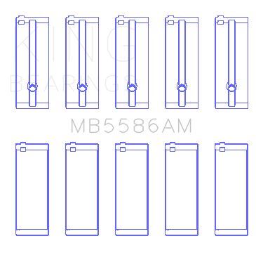 King Engine Bearings Isuzu 4Ze1 Sohc 8V (Size +0.25mm) Main Bearing Set - MB5586AM1.25