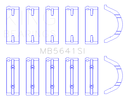 King Hyundai G4HC/G 1.0/1.1L SOHC 12V (Size 0.25) Main Bearing Set - MB5641SI0.25
