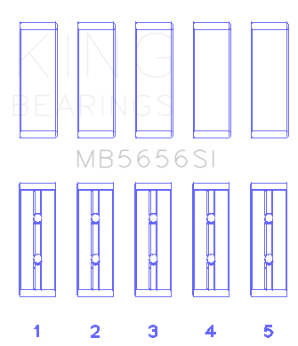 King Engine Bearings Toyota 1Zr-Fe (Size +0.75mm) Main Bearing Set - MB5656SI0.75