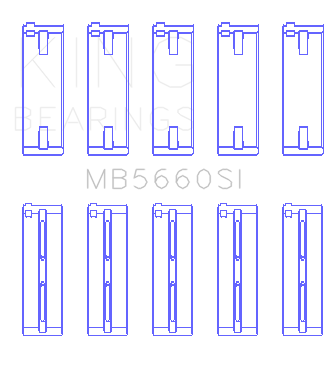 King Engine Bearings Audi/VW Bbz/CAxa/CAva/Azd (Size +0.25mm) Main Bearing Set - MB5660SI0.25