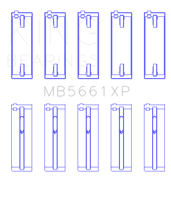 King Audi/Volkswagen ADZ/AWT/APK/BHP/BPY/AKS 1.6/1.8/2.0L Crankshaft Main Bearing Set - MB5661XP