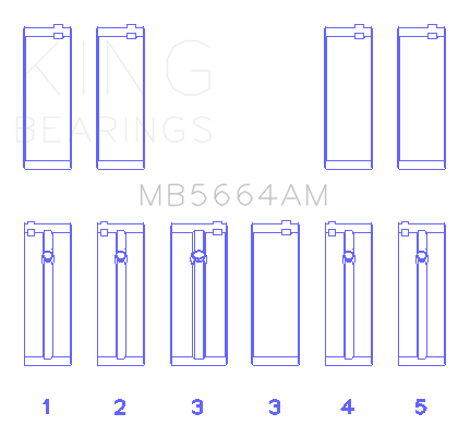 King Nissan QR25DE DOHC 16 Valves (Size STD) Main Bearing Set - MB5664AM