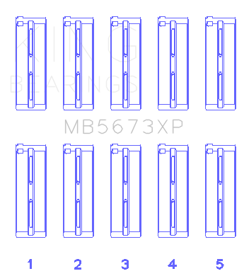 King Honda F20C/F22C 16v (Size STD) Performance Main Bearing Set - MB5673XP
