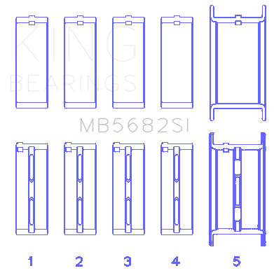 King gm 496ci/8.1L 16v (Size STD) Performance Main Bearing Set - MB5682SI