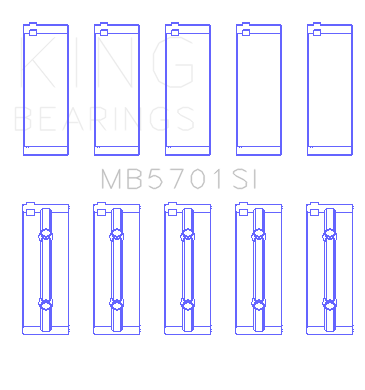 King Engine Bearings Mitsubishi 4D56 Hp (Size +0.25mm) Main Bearing Set - MB5701SI0.25