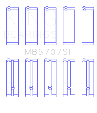 King Hyundai G4KE / G4KC (Size +5) Main Bearings (Set of 5) - MB5707SI0.5