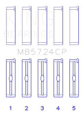 King General Motors Duramax Diesel Main Bearing Set - MB5724CP