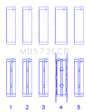 King Ford Powerstroke 6.0L/6.4L Diesel (Size +0.50mm) Crankshaft Main Bearing Set - MB5736CP0.5