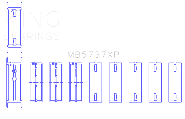 King Engine Bearings General Motors 231 Ci/V6 Ohv (Size STDX) Main Bearing Set - MB5737XPSTDX