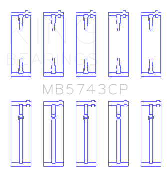 King Isuzu 4HK1 (Size STD) Main Bearing Set - MB5743CP