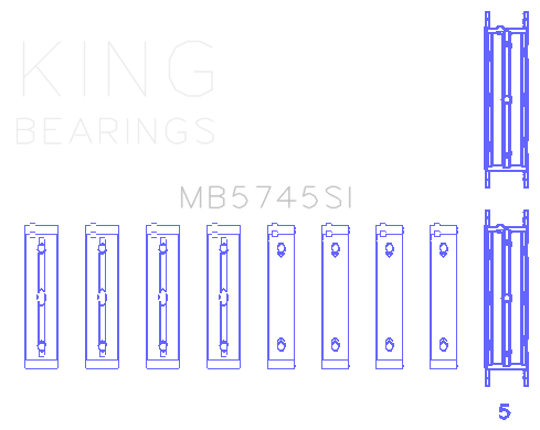 King Subaru FA/FB (Size 0.75 Oversized) Main Bearing Set - MB5745SI0.75