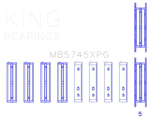 King Subaru FA20 FB20 - Size .025 Oversized Performance Tri-Metal Main Bearing Set - MB5745XPG.026