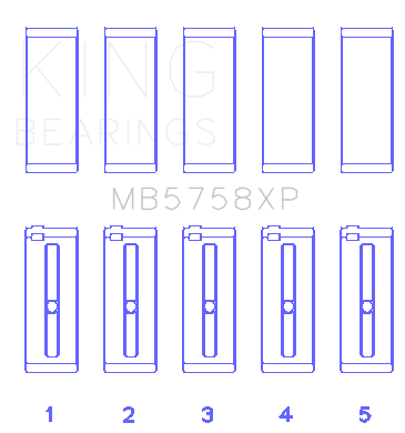 King Engine Bearings Peugeot Ep6 1.6L/BMW N14B16C (Size +.026mm) Main Bearing Set - MB5758XP.026