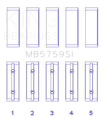 King Toyota Scion XA/XB 1NZFE (Size STD) Bi-Metal Silicon Aluminum Main Bearing Set - MB5759SI
