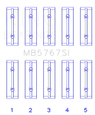King Nissan HR15/16DE (Size STD) Main Bearing Set - MB5767SI