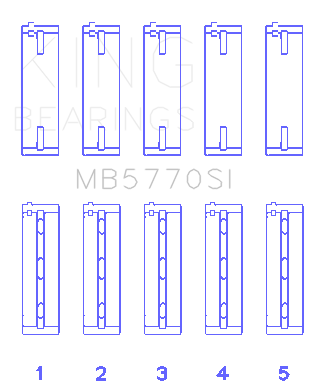 King Engine Bearings Nissan Vk45Dd/E/Vk50Ve/Vk56DE/Vd (Size +0.25mm) Main Bearing Set - MB5770SI0.25