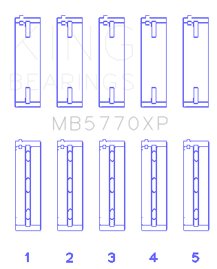 King Nissan VK45DD/E/ VK50VE/ Vk56DE/VD (Size 0.26) Main Bearing Set - MB5770XP.026
