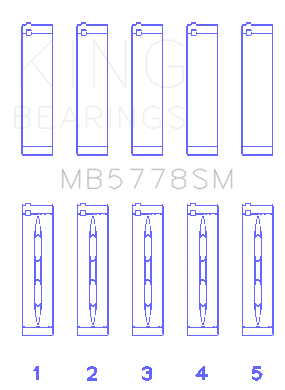 King Audi/VW 1.8/2.0 TSI/TFSI (Size 0.25 Oversized) Main Bearing Set - MB5778SM0.25