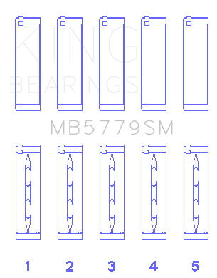 King Engine Bearings Audi CDaa/CDha/CDhb/CDab (Size +0.75mm) Main Bearing Set - MB5779SM0.75