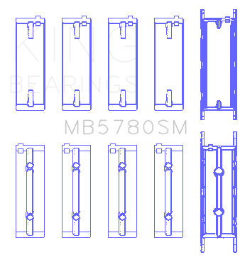 King Engine Bearings BMW N47 D20 A/B/C/D/N47 C20 A (Size +0.25mm) Main Bearing Set - MB5780SM0.25