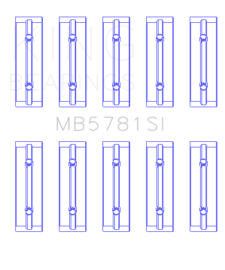 King Engine Bearings Nissan Mr18DE/Mr20DE Renault M4R 700/01/04 (Size +0.75mm) Main Bearing Set - MB5781SI0.75