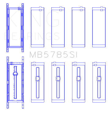King BMW B48A20B Main Bearing Set - MB5785SI0.5