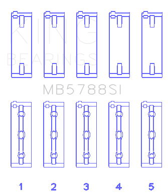 King Engine Bearings Suzuki J24B (Size +0.50mm) Main Bearing Set - MB5788SI0.5
