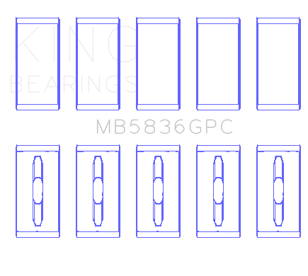 King Ford 6.7 Power Stroke V8 Diesel (Size 0.26) Main Bearing Set - MB5836GPC.026