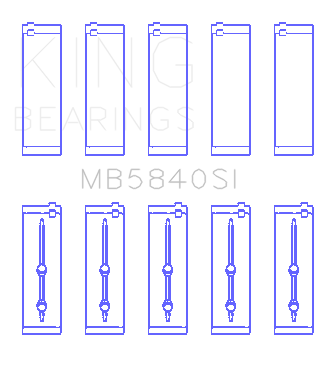 King Chrysler / Dodge Gen 3 Hemi 5.7L / 6.1L / 6.4L Crankshaft Main Bearing Set (Set of 5) - MB5840SI
