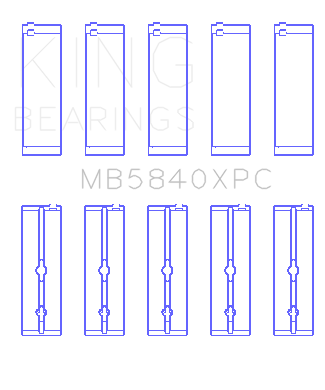 King Chrysler 300 Srt8 (Size 0.25) Main Bearing Set - MB5840XPC0.25