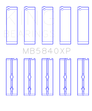 King Chrysler 300 SRT8 (+0.25) Main Bearing Set - MB5840XP0.25