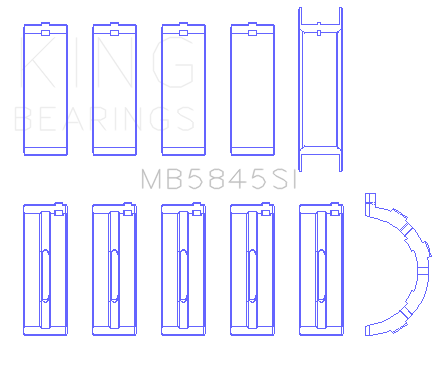 King Ford Mod Motor 6.2L V8 Main Bearing Set - MB5845SI