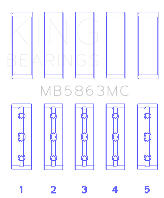 King Toyota 3UR-FE Main Bearing Set - MB5863MC