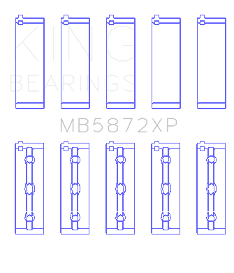 King BMW S62 (Size 0.26) Main Bearing Set - MB5872XP.026