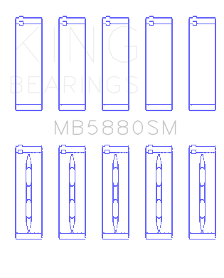 King VW DKTA EA 888 GEN III Main Bearing Set - MB5880SM
