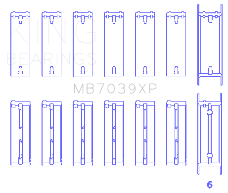 King BMW M20/M50 2.0L/2.5L/2.7L (Size STD) Performance Main Bearing Set - MB7039XP