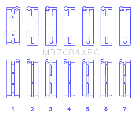 King Toyota 2JZGE/2JZGTE 24V 3.0L5VZFE Main Bearing Set - MB7084XPC0.5