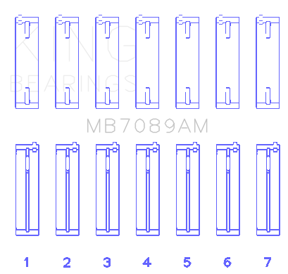King Audi / VW ABV/AES/AUE (Size +0.25mm) Main Bearing Set - MB7089AM0.25