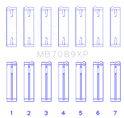 King Volkswagen VR6 2.8L (STDX Size) Main Bearing Set - MB7089XPSTDX