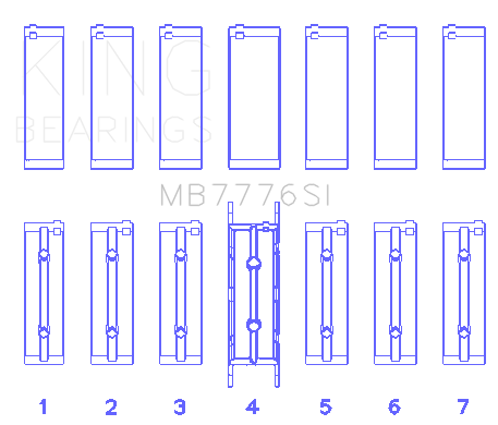 King BMW N55B30A/N53B30A/N52B30A (Size 0.50 Oversized) Main Bearing Set - MB7776SI0.5